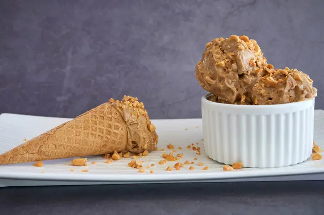 A picture of peanut butter ice cream not as a food for guinea pigs