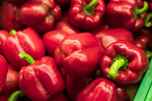 A Picture of Red Bell Peppers as a Human Food for Guinea Pigs