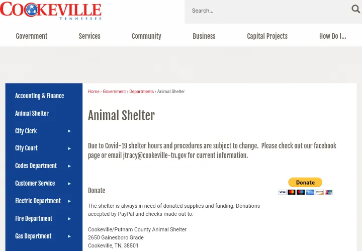 Cookeville Putnam County Animal Shelter - A Guinea Pig Rescue Center in Tennessee